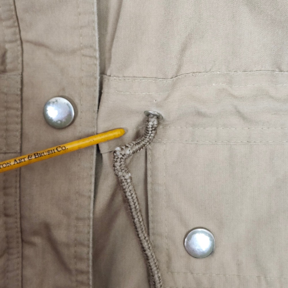 Vintage 70s 80s Tan Mountain Parka Hooded Jacket Plaid Lined Sears Utility 14 L - Picture 10 of 14